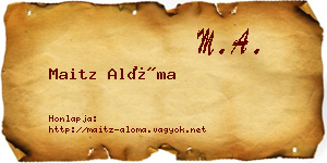 Maitz Alóma névjegykártya